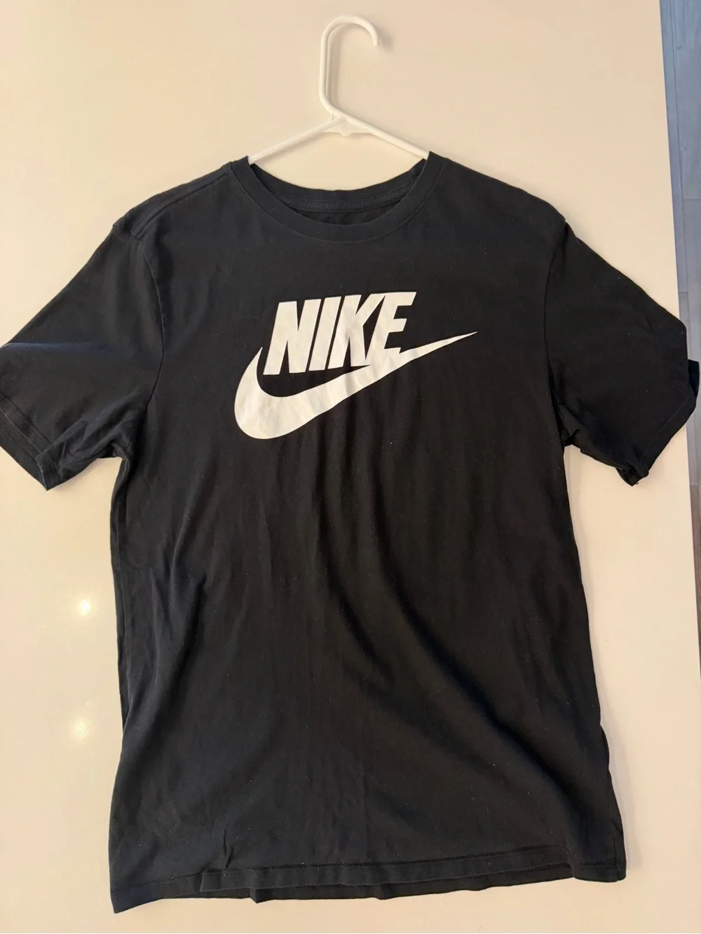 Nike Black Tee with White Swoosh Logo